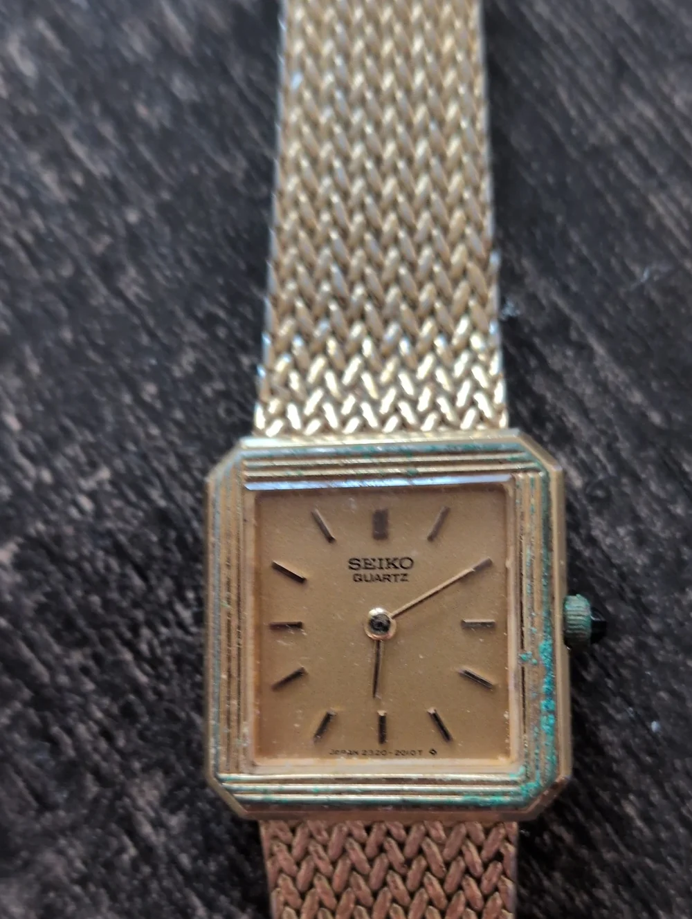 Vintage Seiko Women's Mesh Band Watch Gold Tone
